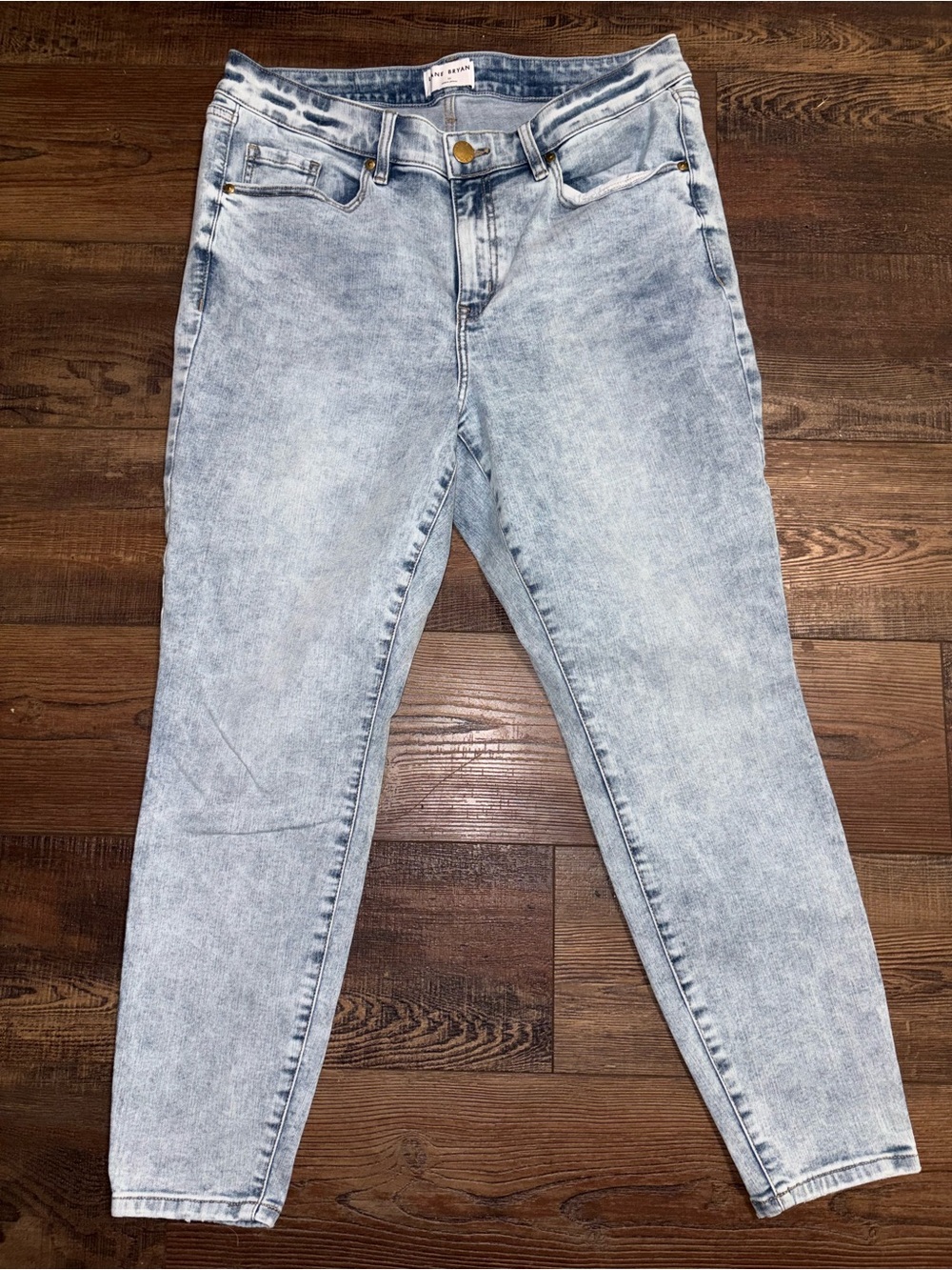 Lane Bryant Plus Size 16 Magic Waistband Skinny Jeans Mid Rise Acid Wash Stretch